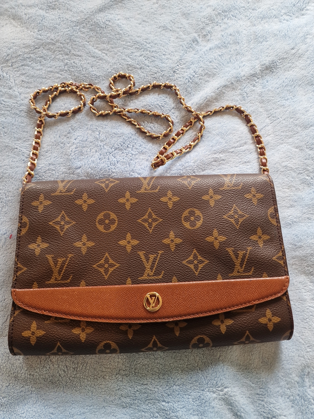 Louis Vuitton Monogram Brown & Tan Chain Shoulder Bag